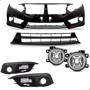 Parachoque Dianteiro Civic 2016 2017 2018 2019 Completo Preto