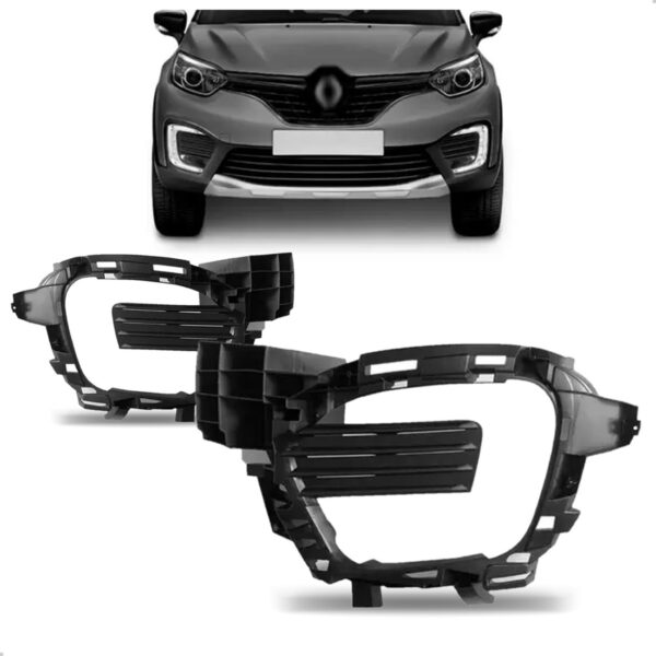 Par Moldura Milha Superior Captur 2017 2018 19 20 2021 Preto Preto Ambos Os Lados