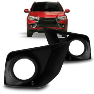 Par Grade  Moldura Milha Mitsubish Asx 2017 A 2018 Com Furo. Preto