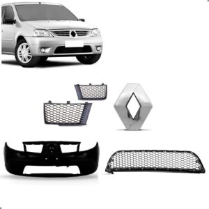 Kit Grade Parachoque Renault Sandero 2008 2009 2010 Preto Fosco