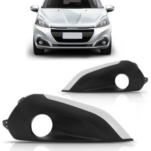 Par Moldura Milha Peugeot 208 2017 2018 C/ Furo Friso Cinza