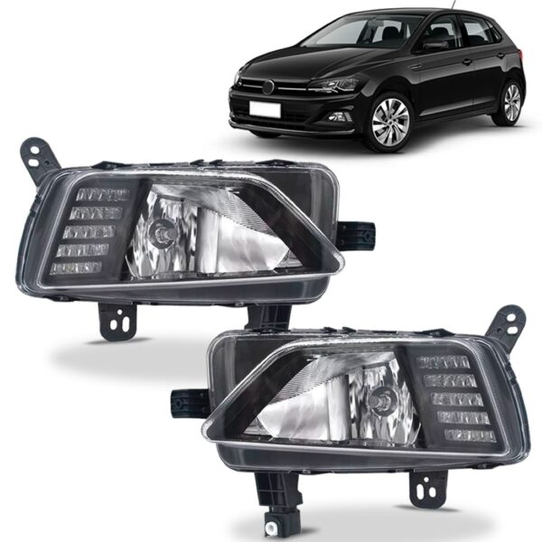 Par Farol Milha Auxiliar Polo Virtus 18 19 20 21 22 Cromado Direito + Esquerdo