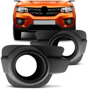 Par Tela Frontal Milha Auxiliar Para Renault Kwid 17 18 2019 Preto