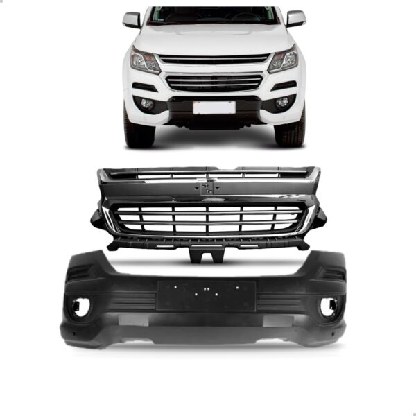 Kit Envolvente Grade Cromada Para S10 Ltz 2017 2018 19 2020