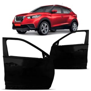 Par Porta Dianteira Para Nissan Kicks 2017 18 19 20 2021 - Dianteira - Ambos Os Lados - Preto