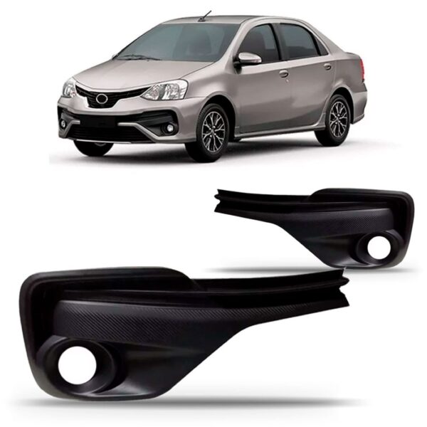 Par Moldura Milha Etios 2017 2018 2019 2020 2021 Com Furo Preto Ambos Os Lados