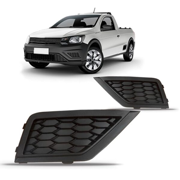 Jogo Moldura Milha Gol Trend 2019 Saveiro 2017/2019 S/furo Preto