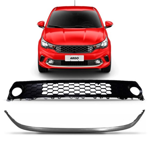 Tela Frontal Argo 2017 A 2019 Central Com Friso Cinza