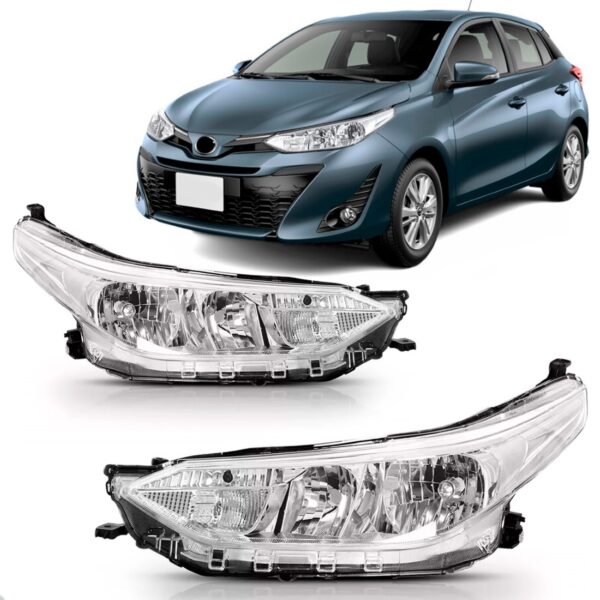 Par Farol Para Toyota Yaris 2018 2019 2020 Cromado Direito