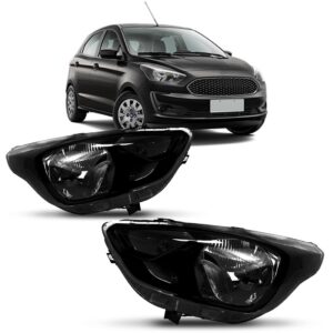 Par Farol Para Ford Ka 2019 2020 Black Manual Lampada (h4) Ambos Lados
