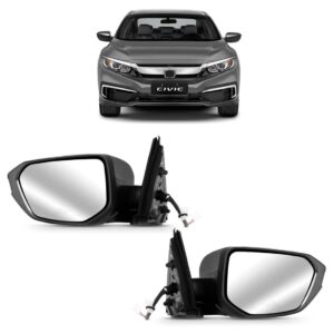 Par Retrovisor Civic 2017 2018 A 2021 Eletrico Capa Preta