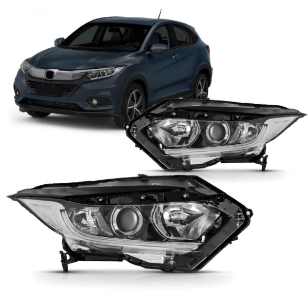 Par Farol Eletrico Hrv 2019 A 2022 Com Motor Com Led