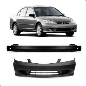 Parachoque Dianteiro Para Honda Civic 2004 A 2006 + Alma Preto