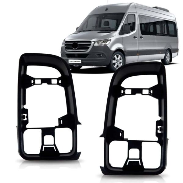Par Moldura Espelho Retrovisor Sprinter 2020 A 2022 Preto