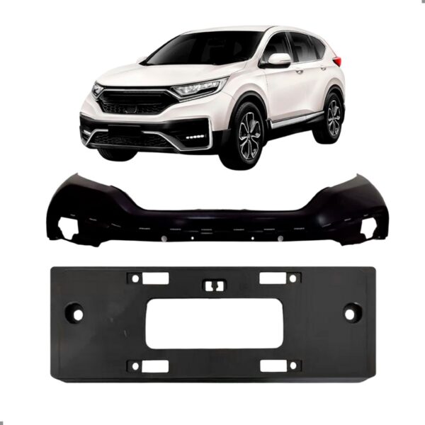 Kit Parachoque Dianteiro Superior Para Crv 2021 Com Suporte Para Pintar