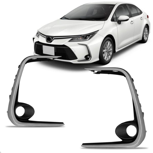 Par Moldura Milha Corolla 2020 2021 2022 C/ Moldura Cinza Cinza