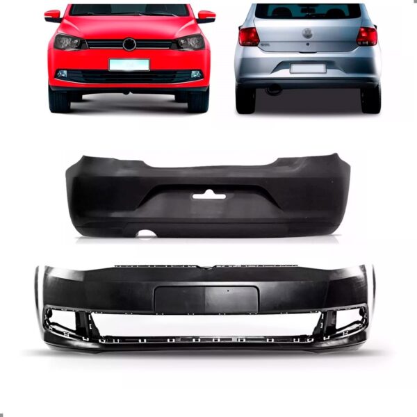 Kit Parachoque Gol G6 2012 2013 2014 Dianteiro E Traseiro Preto