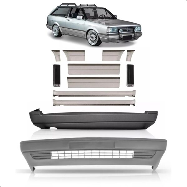 Parachoque Parati 1987 A 1995 Cinza Claro Com Friso Lateral
