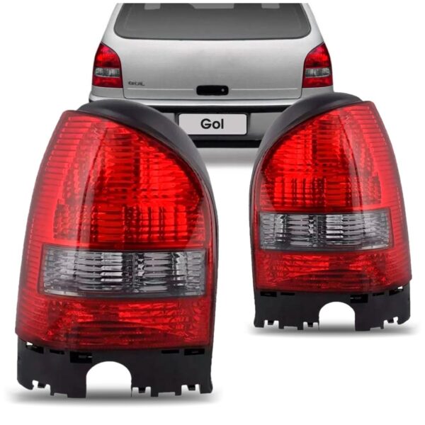 Par Sinaleira Traseira Gol G3 99 00 01 02 03 Fumê Carcaça Pt - Fumê