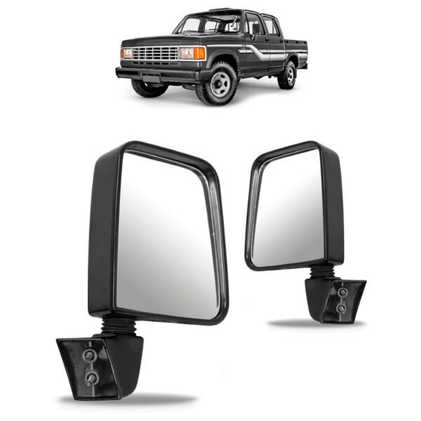 Jogo Retrovisor D20 1985 1986/1990 Carcaça Com Bojo Grande