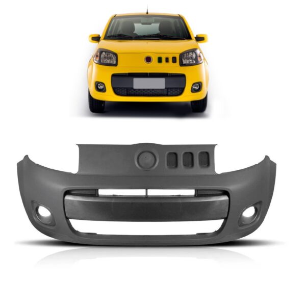 Parachoque Dianteiro Para Uno 2011 2012 2013 A 2015 Cinza Preto