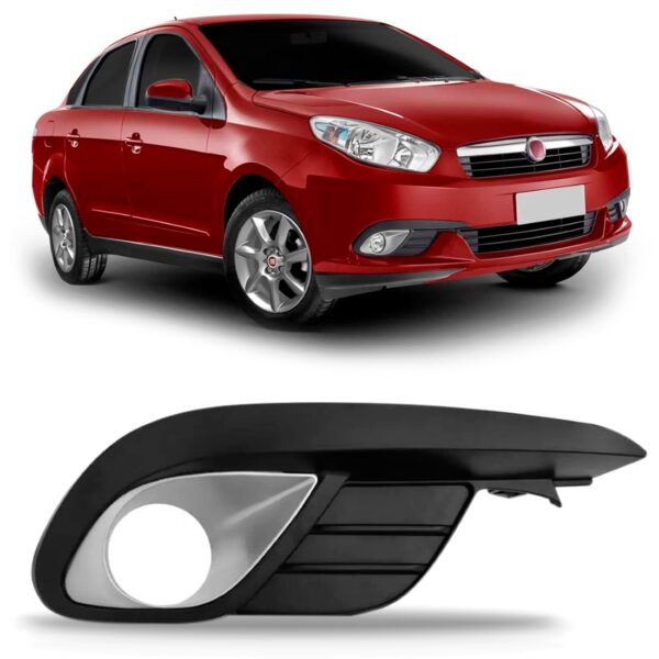 Moldura Farol Milha Grand Siena 2012 A 2016 Com Furo Cinza Lado Direito