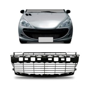 Tela Grade Central Parachoque Peugeot 207 2008 A 2011 Preta Preto