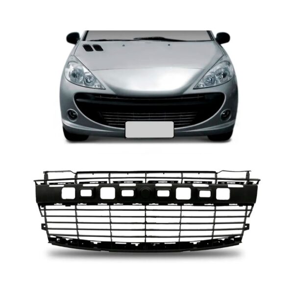 Tela Grade Central Parachoque Peugeot 207 2008 A 2011 Preta Preto
