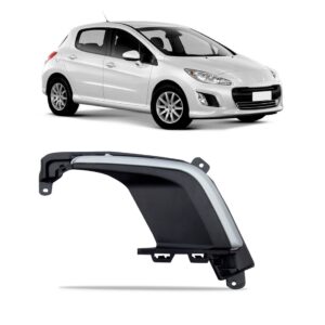 Moldura Farol Milha Peugeot 308 2012 2013 2014 2015 Cinza Lado Direito