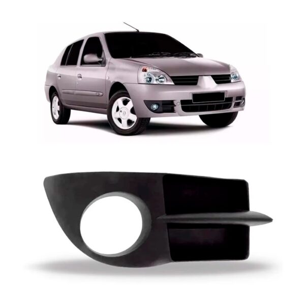 Tela Frontal Moldura Farol Milha Clio 2006 A 2011 Com Furo Lado Direito