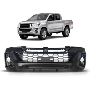 Parachoque Dianteiro Hilux 2019 2020 Com Grade Inferior Preto
