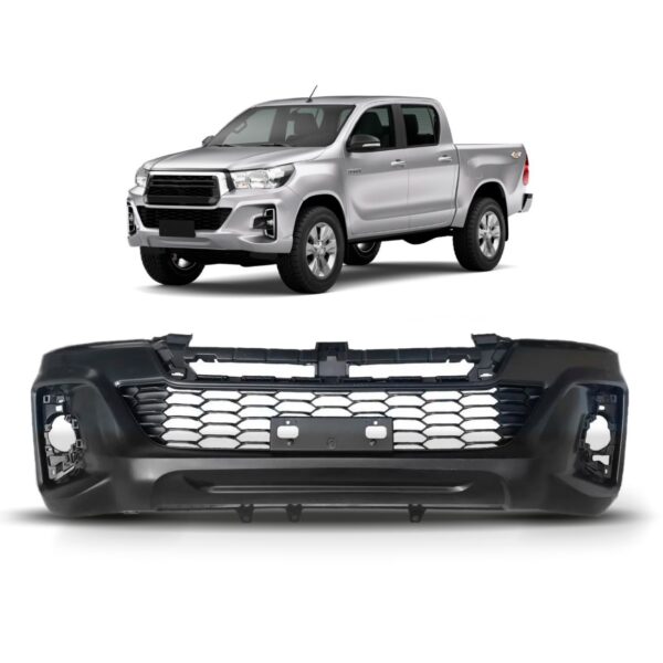 Parachoque Dianteiro Hilux 2019 2020 Com Grade Inferior Preto