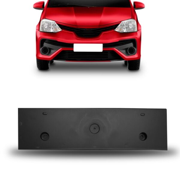 Moldura Dianteira Placa Etios 2017-2020 Preto Loma Plast Carro