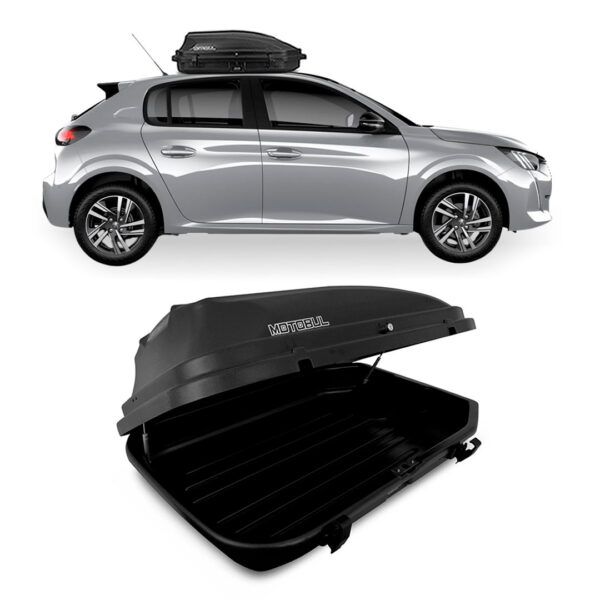 Baú Maleiro De Teto Motobul 270 Litros PEUGEOT-208 Preto