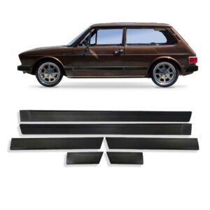 Friso Lateral Brasilia 1973 A 1984 Perfil Baixo 6pcs Preto - Preto/cromado