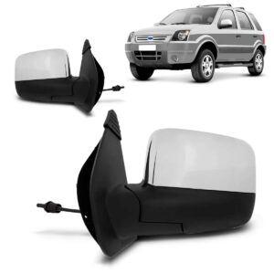 Retrovisor Ecosport 2003 2004 A 2008 2009 Cromado Controle Lado Esquerdo