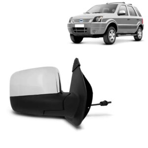 Retrovisor Ecosport 2003 2004 A 2008 2009 Cromado Controle Lado Direito
