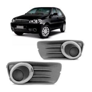 Par Moldura Milha Palio Fire Way 2009 A 2015 S/furo Aro Crom Cinza