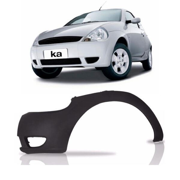 Parachoque Dianteiro Ka 2002 03 A 2007 Preto Parte Lateral Esquerdo/motorista