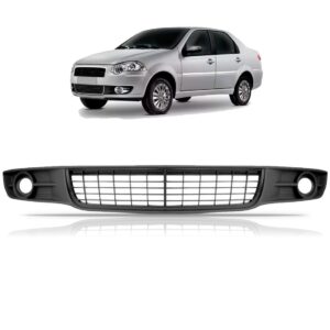 Grade Central Parachoque Siena 2009 10 2012 Cinza Com Furo  Cinza Fosco