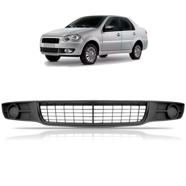 Grade Central Parachoque Siena 2009 10 A 2012 Cinza Sem Furo Cinza Fosco