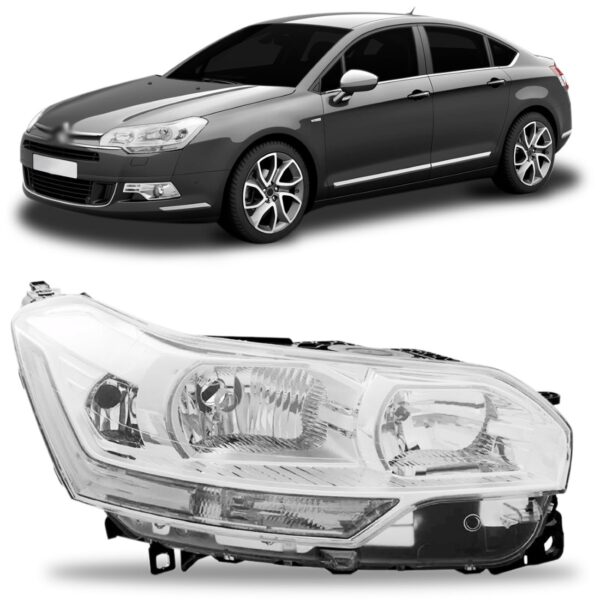 Farol Citroen C5 08 09 10 11 12 Elétrico Sem Motor 1ª Linha - Direito/passageiro