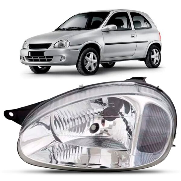 Farolete Corsa 2000 2001 2002 Carcaça Cinza Cromado Promoção Lado Esquerdo