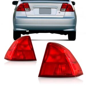 Sinaleira Traseira Civic 2001 A 2002 Vermelha E Rosa Lado Direito