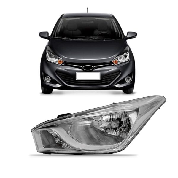 Farol Para Hb20 2012 13 14 15 16 17 18 2019 Cromado Le Esquerdo/motorista