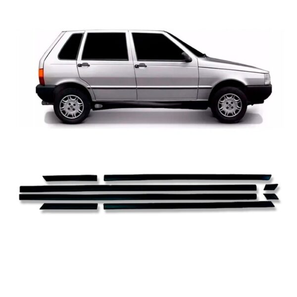 Jogo Friso Borrachão Para Fiat Uno 4 Portas 1991 A 2003