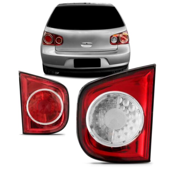 Lanterna Traseira Tampa Golf 2007 A 2010 Vermelha E Branco Lado Direito