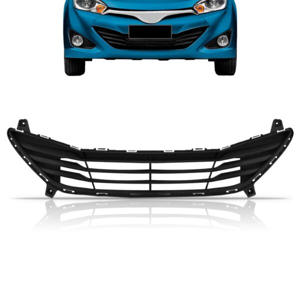 Tela Frontal Central Parachoque Para Hyundai Hb20 12 A 15 Preto