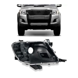 Carcaça Farol Hilux Srv 2012 2013 2014 2015 Preto Lado Direito