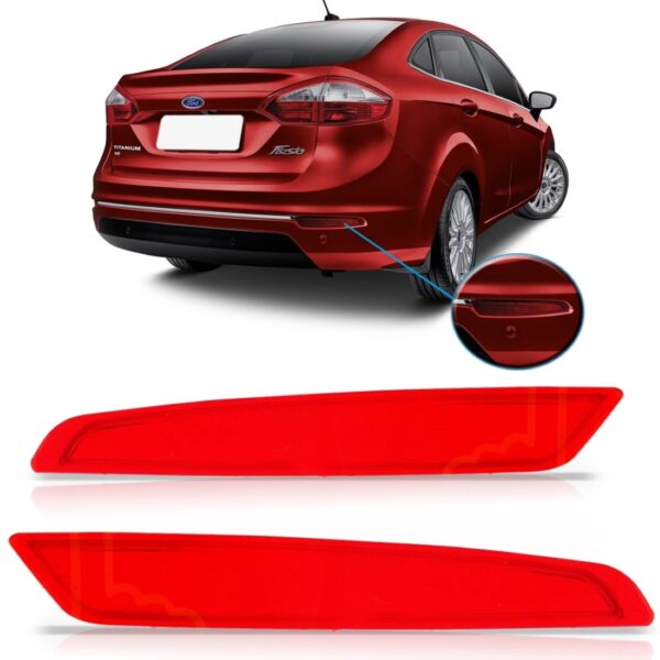 Refletor Parachoque Fiesta Sedan 2013 2014 2015 2016 Lado Esquerdo